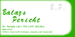 balazs pericht business card